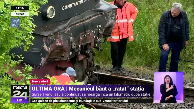 Doua locomotive s-au ciocnit puternic pe ruta Videle-Giurgiu, un mecanic beat "a ratat" statia