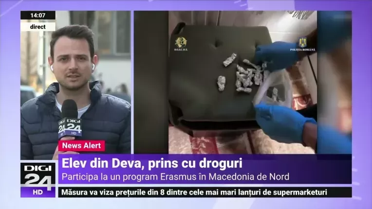 Elev din Deva, prins cu droguri in timp ce participa la un program Erasmus in Macedonia de Nord