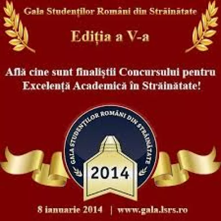 Gala Studentilor Romani din Strainatate va avea loc in data de 8 ianuarie 2014 la Palatul Parlamentului in Bucuresti