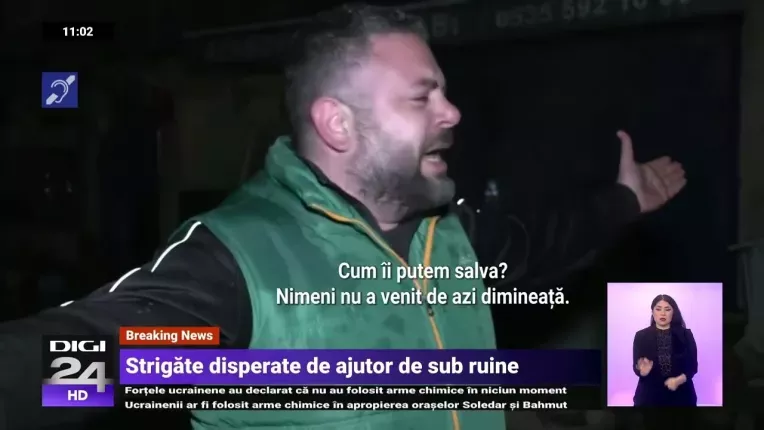 Noaptea si gerul au blocat operatiunile de salvare: "Ei striga, dar nu ii putem salva"