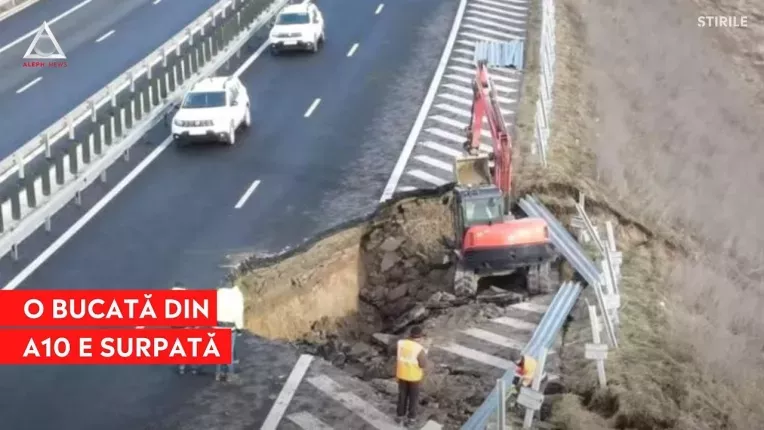 O bucata din Autostrada A10 Sebes-Turda s-a  prabusit