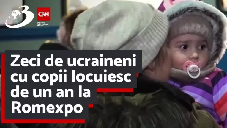 Zeci de ucraineni cu copii locuiesc de un an la Romexpo, in cel mai mare centru de refugiati din tara